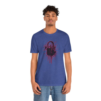 Locked Up Graphic Tee — Dark Splatter Lock Design