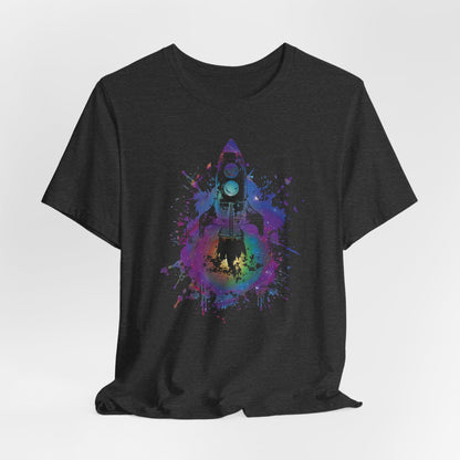 Rocket Ship T-Shirt — Colorful Space Launch Graphic Tee