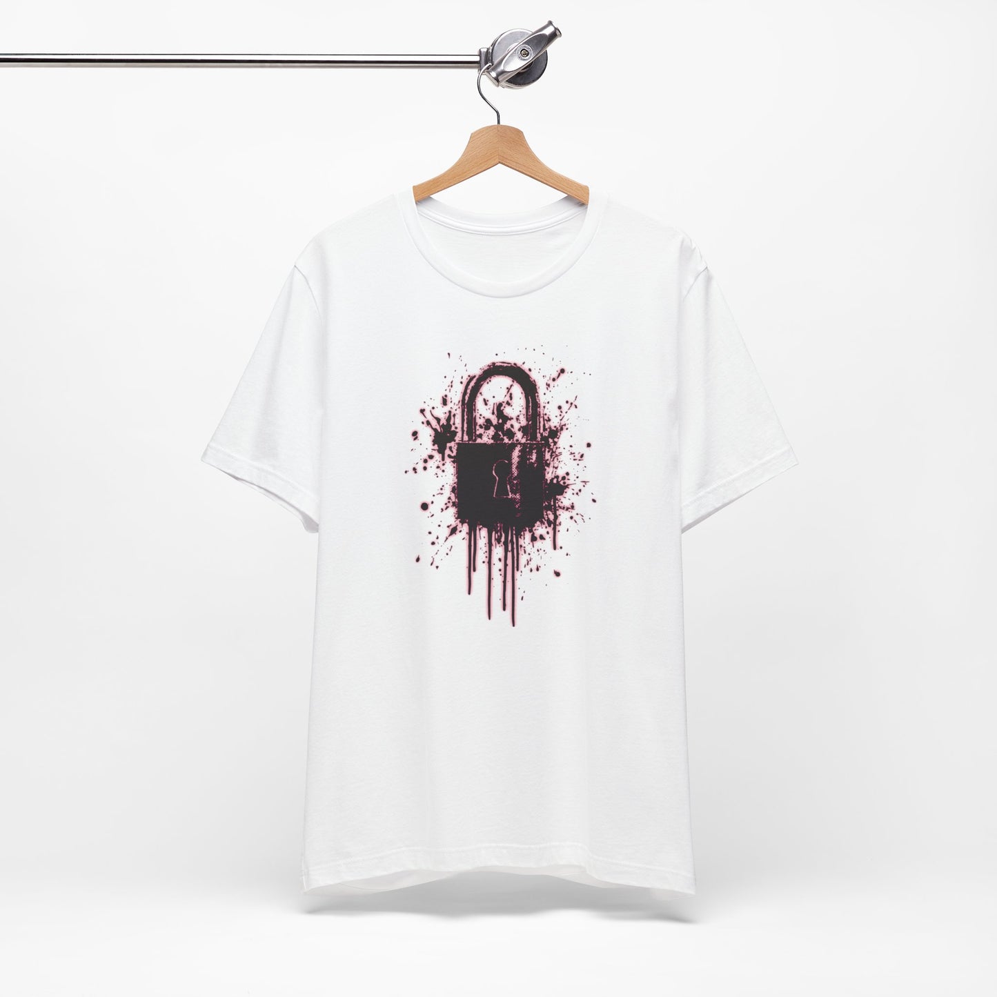 Locked Up Graphic Tee — Dark Splatter Lock Design