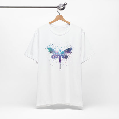 Galaxy Moth Graphic Tee - Watercolor Splatter Butterfly T-Shirt