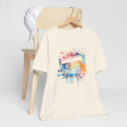 Retro Watercolor Cassette Tape T-Shirt — Vintage Music Tee