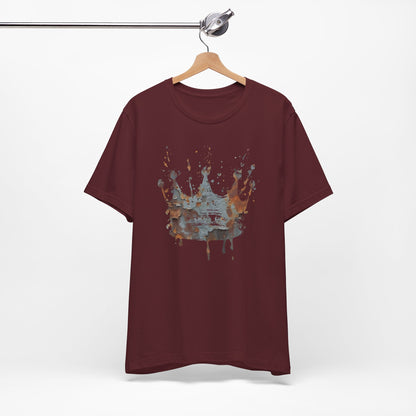 Weathered Kingdom T-Shirt — Watercolor Drip King Crown Graphic Tee