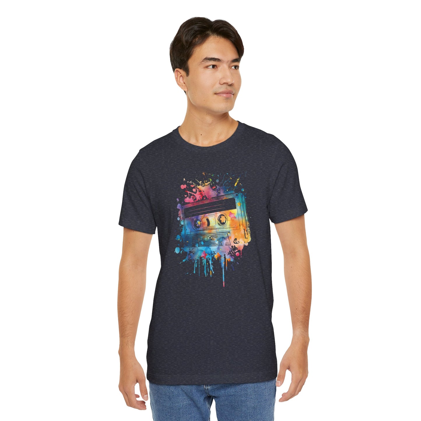 Retro Watercolor Cassette Tape T-Shirt — Vintage Music Tee