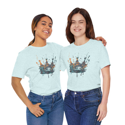 Weathered Kingdom T-Shirt — Watercolor Drip King Crown Graphic Tee