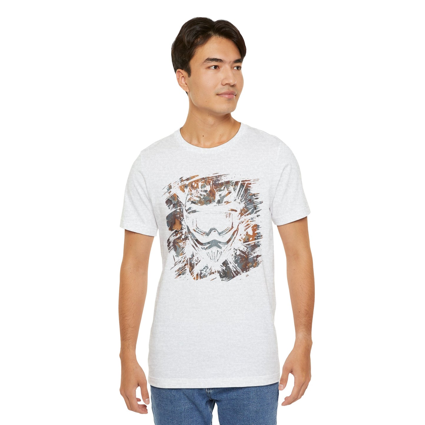 Motorcross Helmet T-Shirt — Distressed Brushstroke Animal Graphic Tee