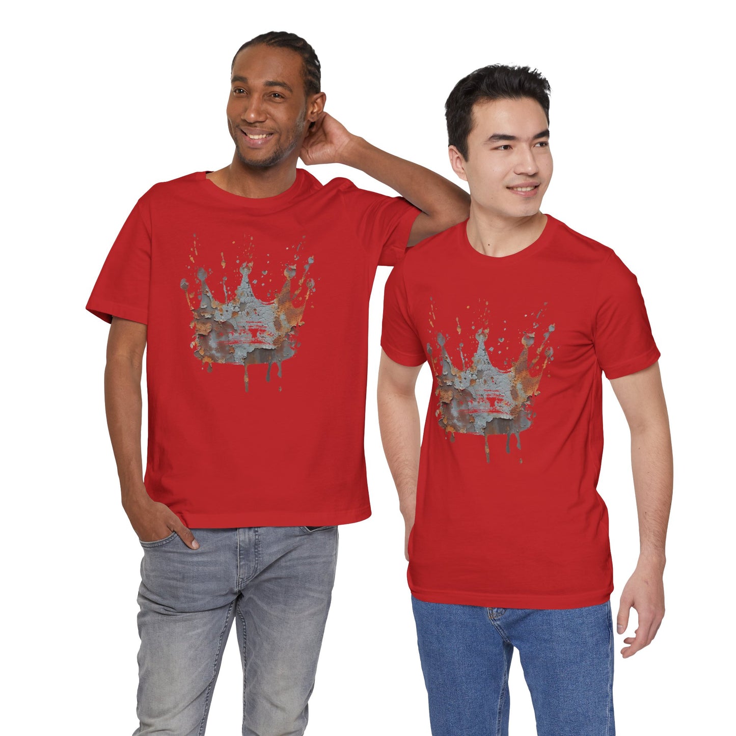 Weathered Kingdom T-Shirt — Watercolor Drip King Crown Graphic Tee