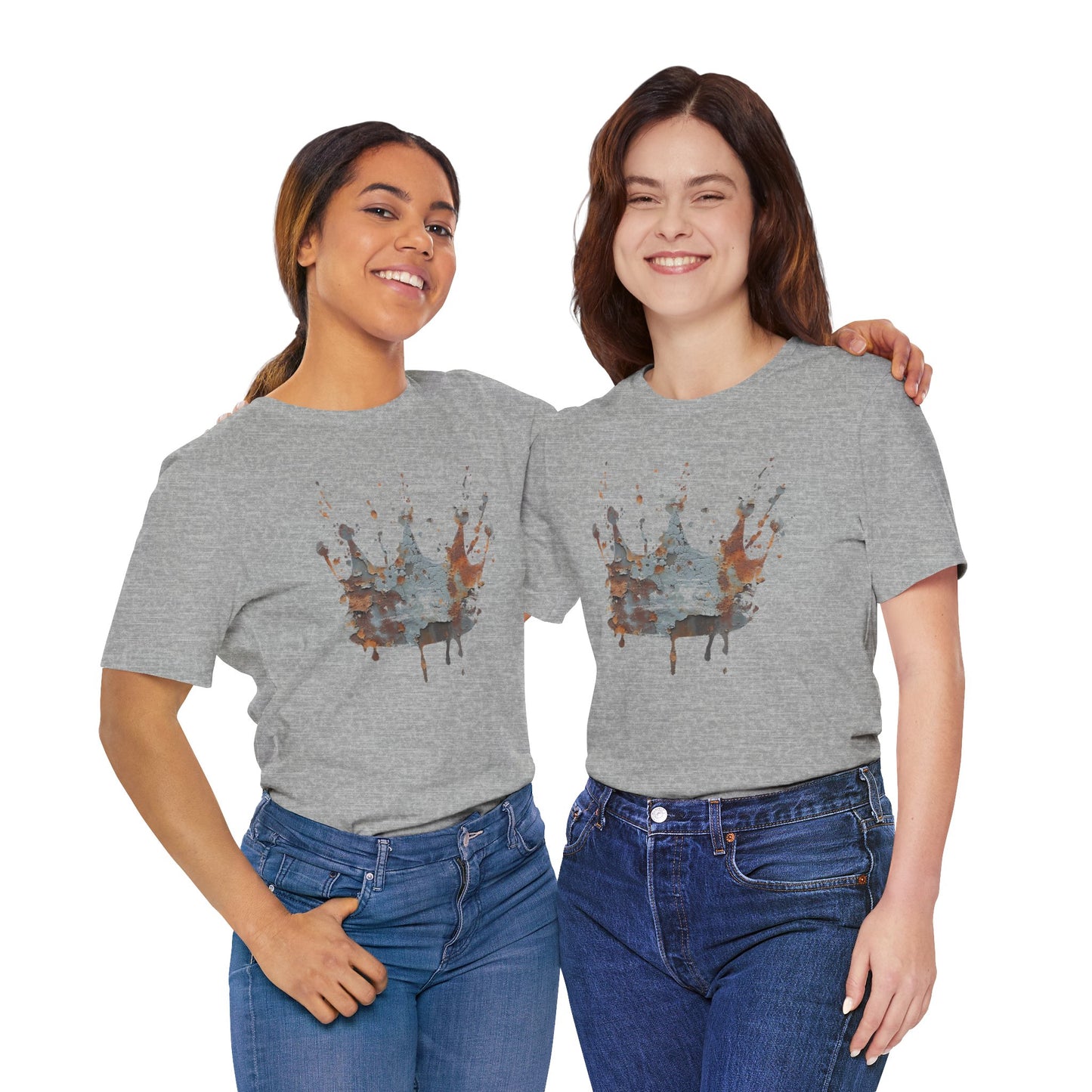 Weathered Kingdom T-Shirt — Watercolor Drip King Crown Graphic Tee