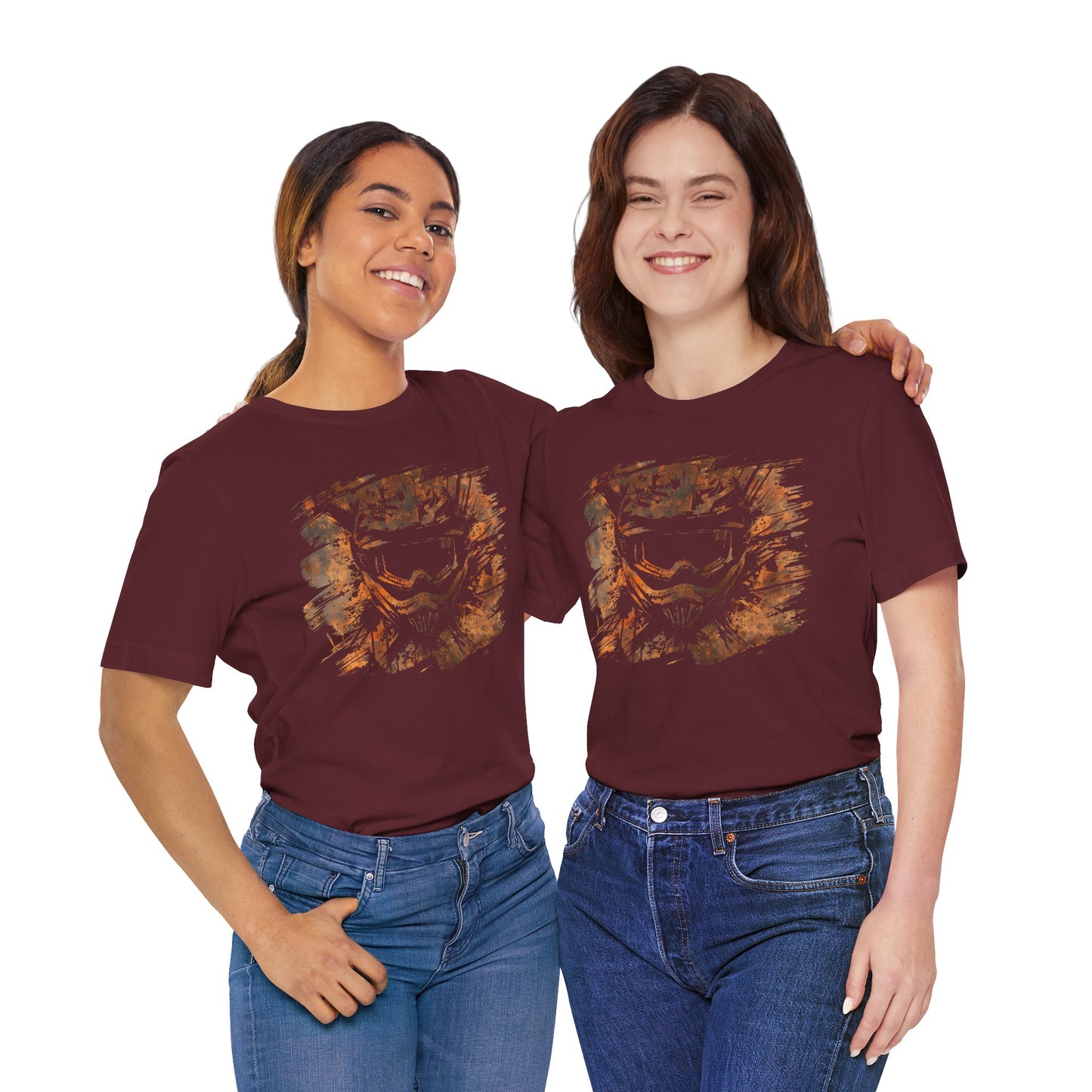 Motorcross Helmet T-Shirt — Distressed Brushstroke Animal Graphic Tee