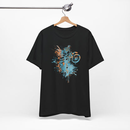 Motocross Splash Graphic Tee — Dirt Bike Rider Art T-Shirt