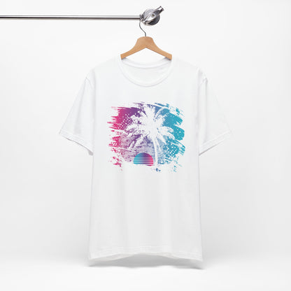 Retro Palm Sunset Tee — Vintage Beach Palm Tree T-Shirt