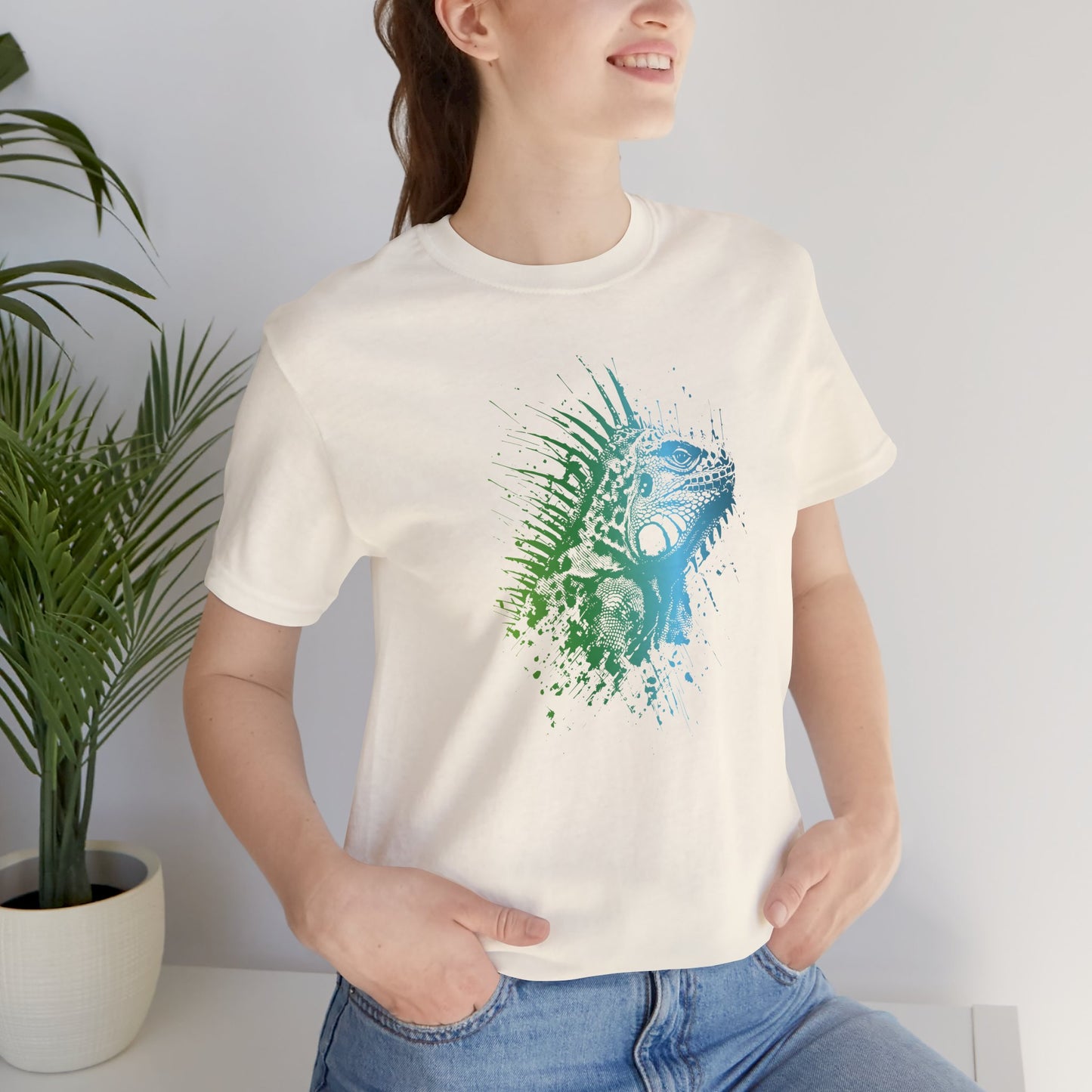 Iguana Splash T‑Shirt — Watercolor Reptile Graphic Tee