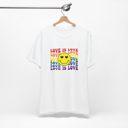 Love Is Love Rainbow Smiley T-Shirt