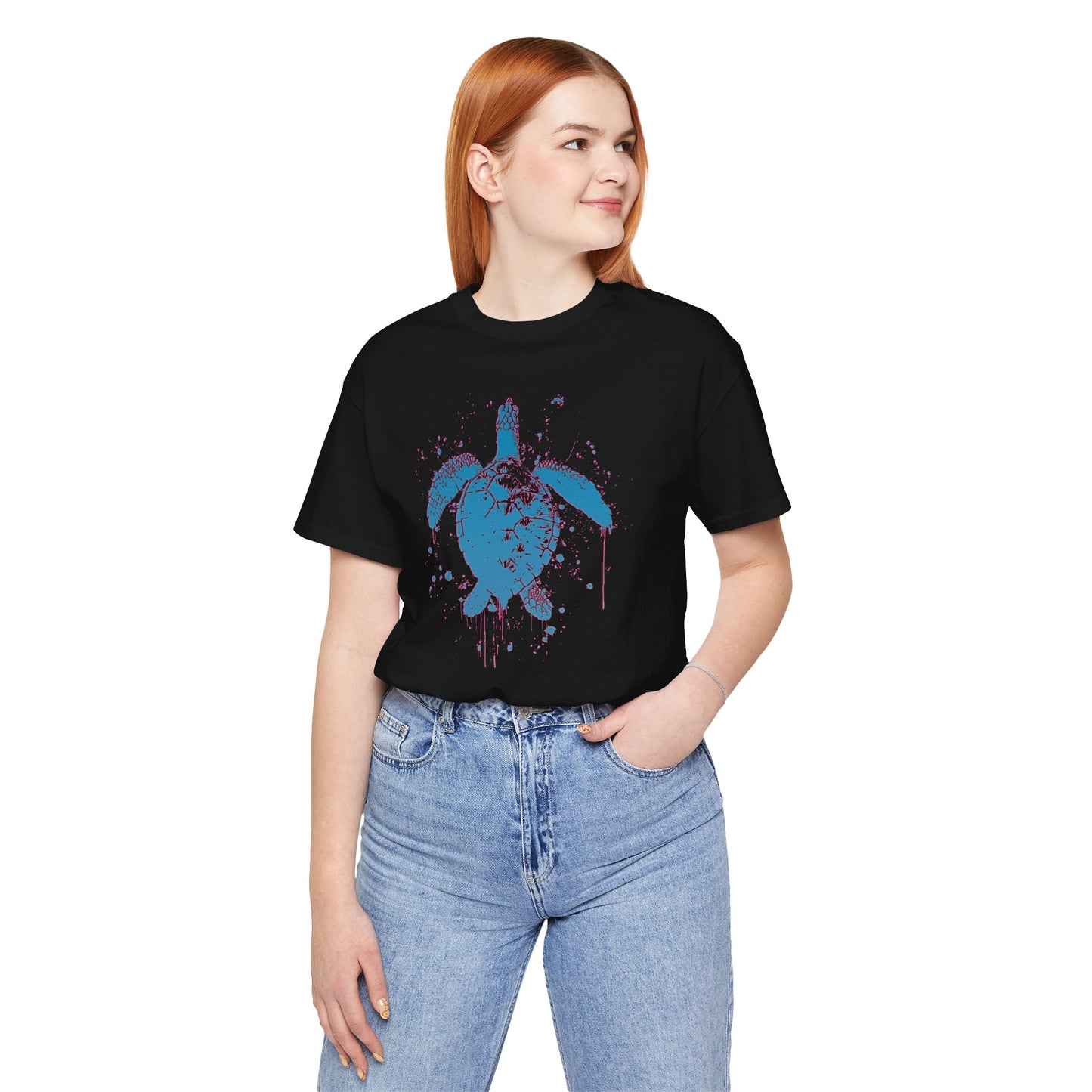 Blue Neon Sea Turtle T-Shirt — Ocean Beach Beachwear Tee