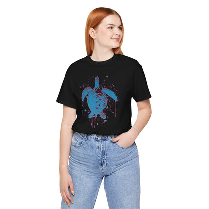 Blue Neon Sea Turtle T-Shirt — Ocean Beach Beachwear Tee