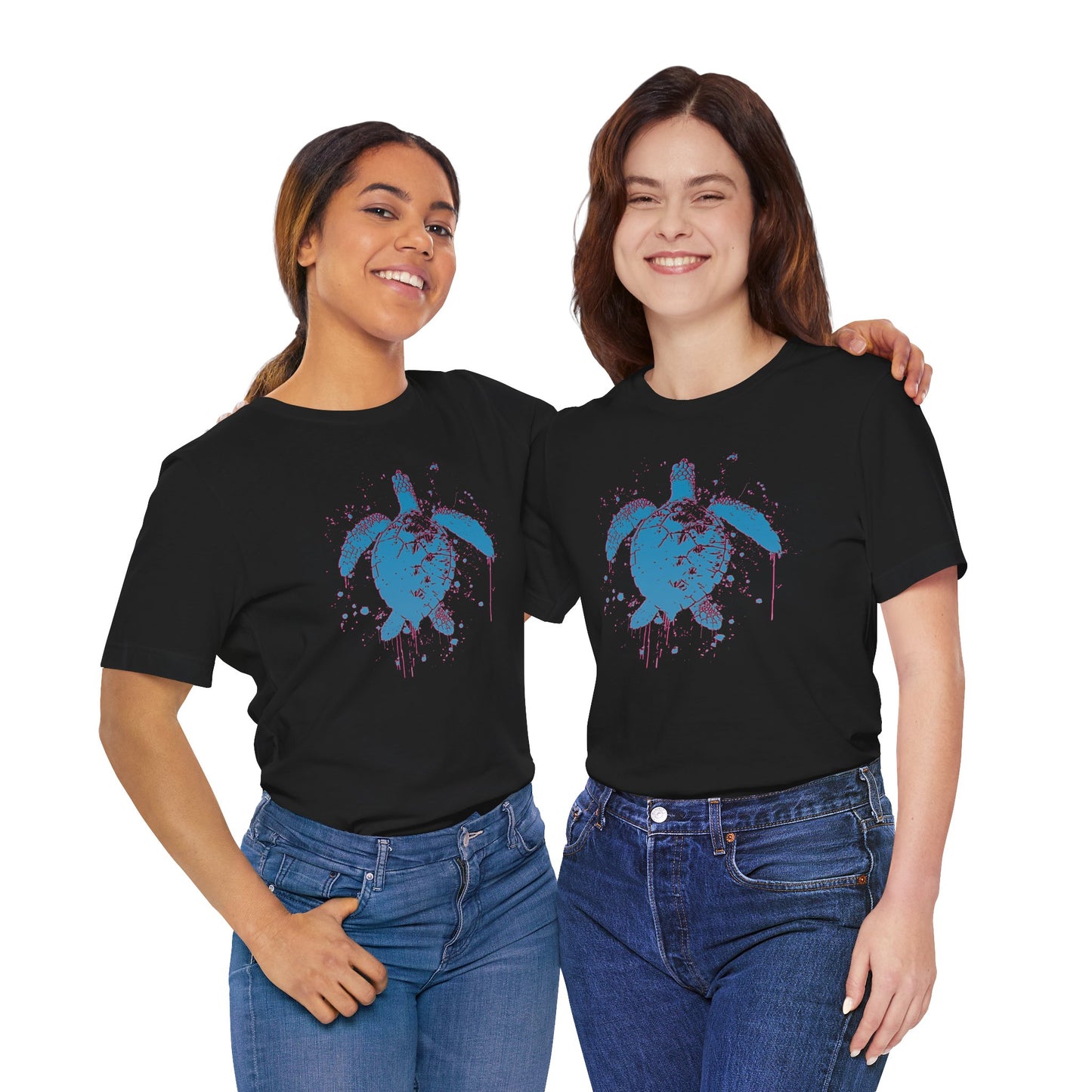 Blue Neon Sea Turtle T-Shirt — Ocean Beach Beachwear Tee