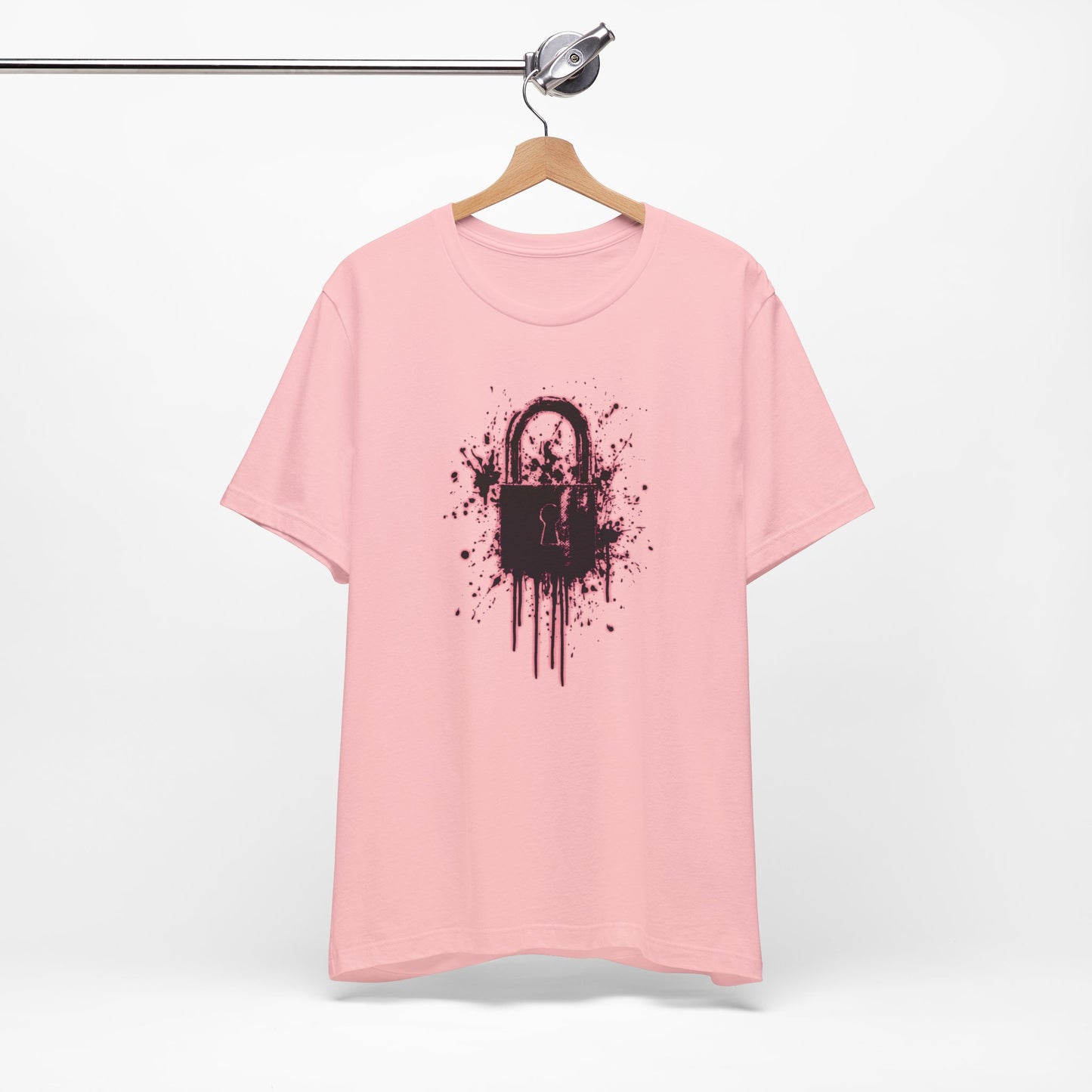 Locked Up Graphic Tee — Dark Splatter Lock Design
