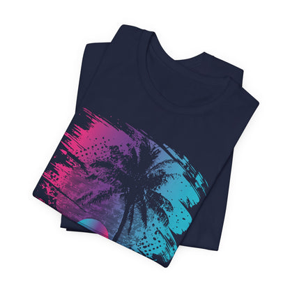 Retro Palm Sunset Tee — Vintage Beach Palm Tree T-Shirt