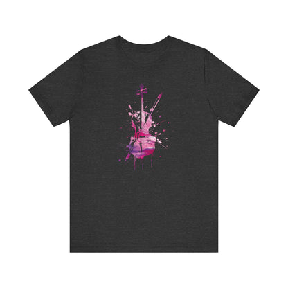 T-Shirt — Pink Watercolor Violin/Cello Graphic Tee