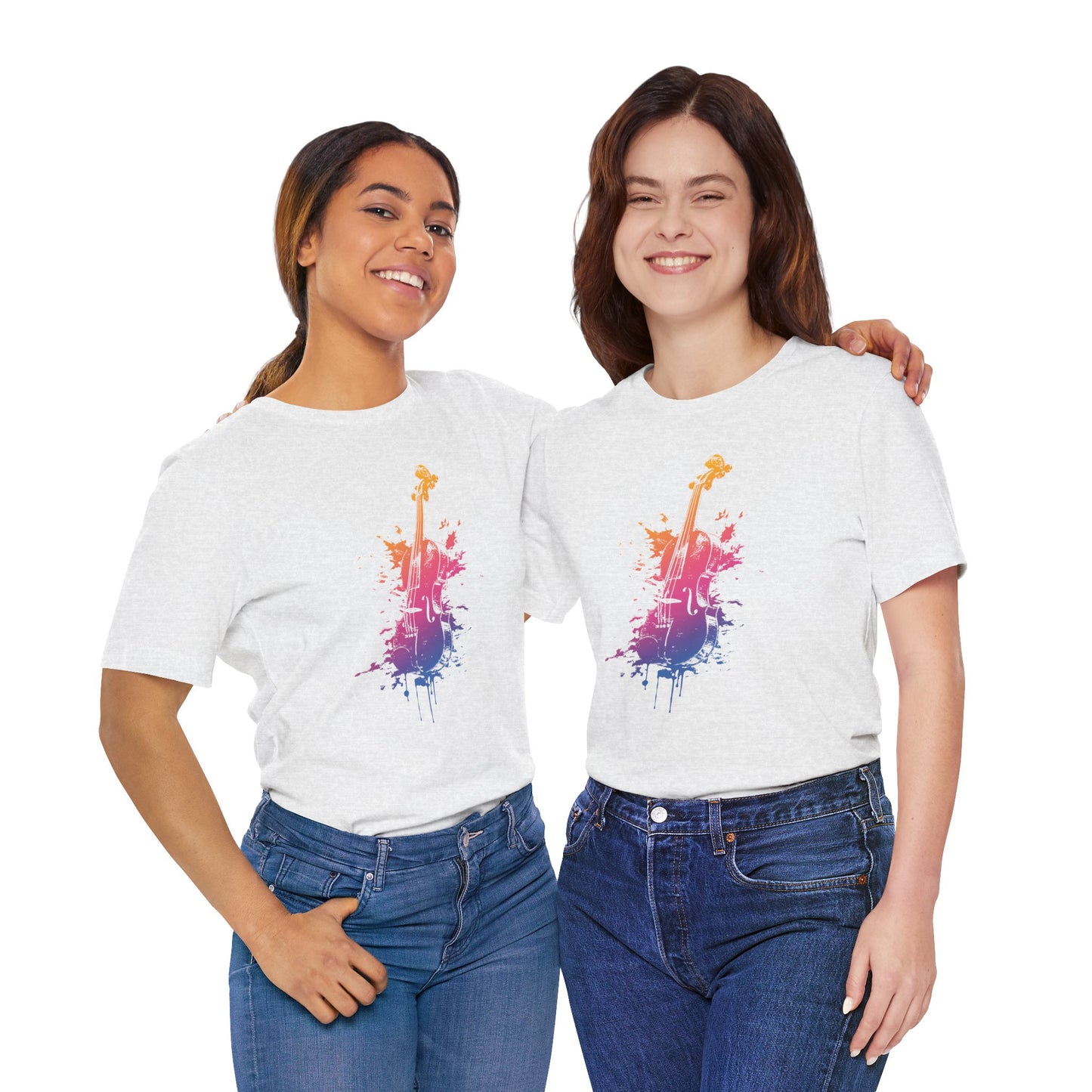 Colorful Violin Splash T-Shirt — Watercolor Musician Tee for Violinists & Music Lovers