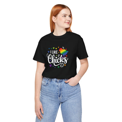 I Like Chicks Rainbow Graphic Tee