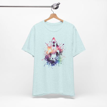 Rocket Ship T-Shirt — Colorful Space Launch Graphic Tee