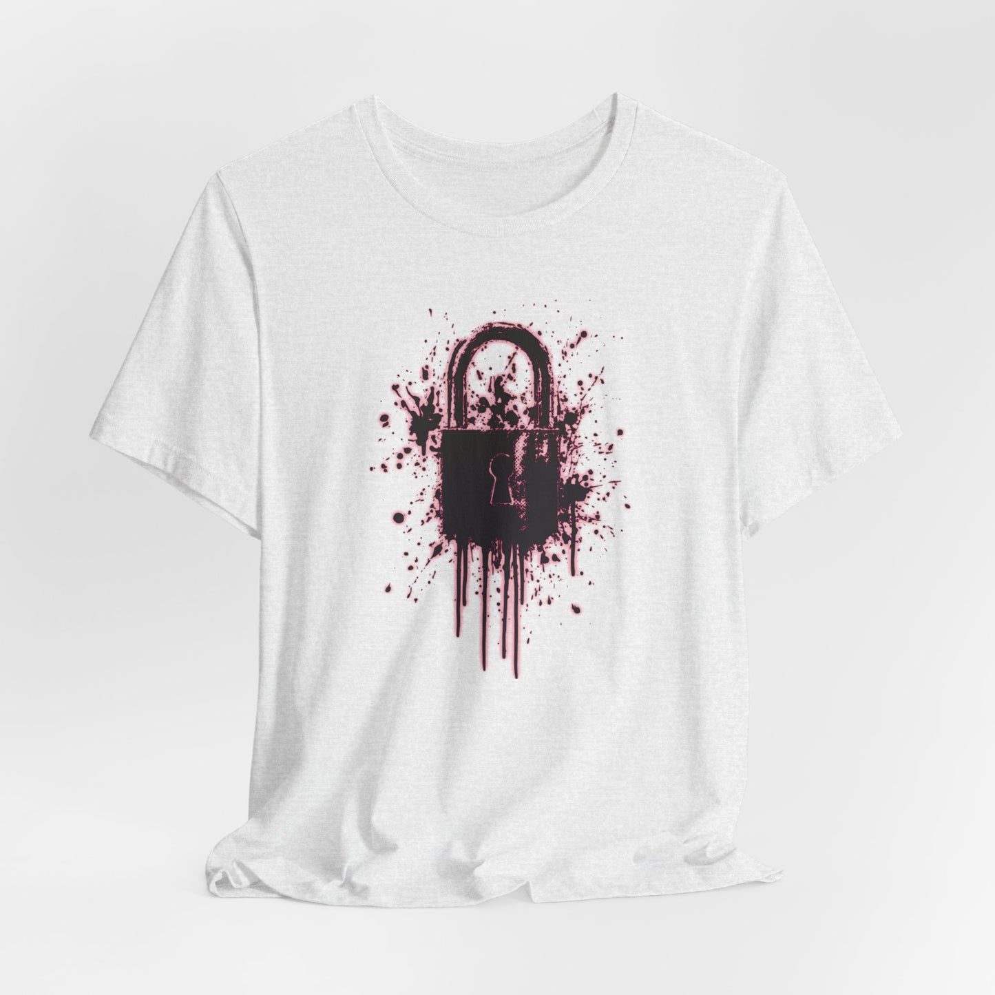 Locked Up Graphic Tee — Dark Splatter Lock Design