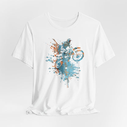 Motocross Splash Graphic Tee — Dirt Bike Rider Art T-Shirt