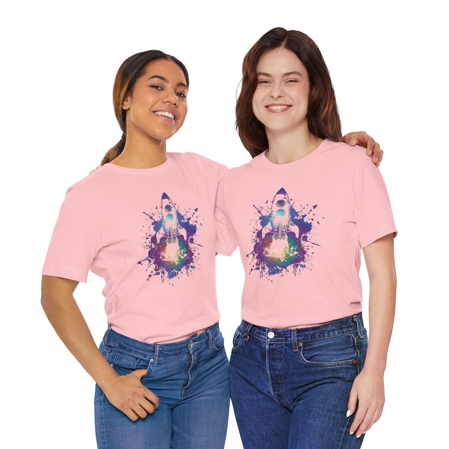 Rocket Ship T-Shirt — Colorful Space Launch Graphic Tee