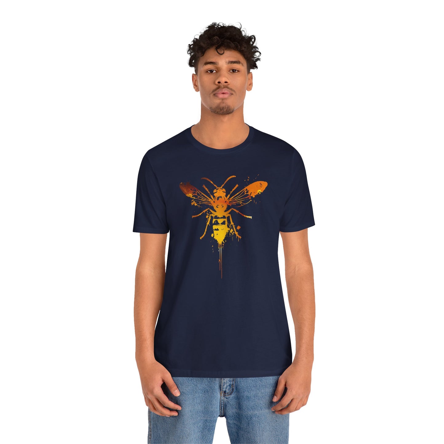 Sting Like a Bee Graphic Tee — Orange Watercolor Bee Shirt