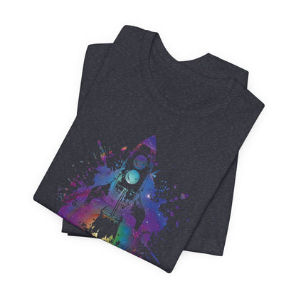 Rocket Ship T-Shirt — Colorful Space Launch Graphic Tee