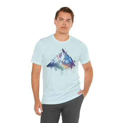 Space Mountain Watercolor Tee — Colorful Drip Peak Graphic T-Shirt