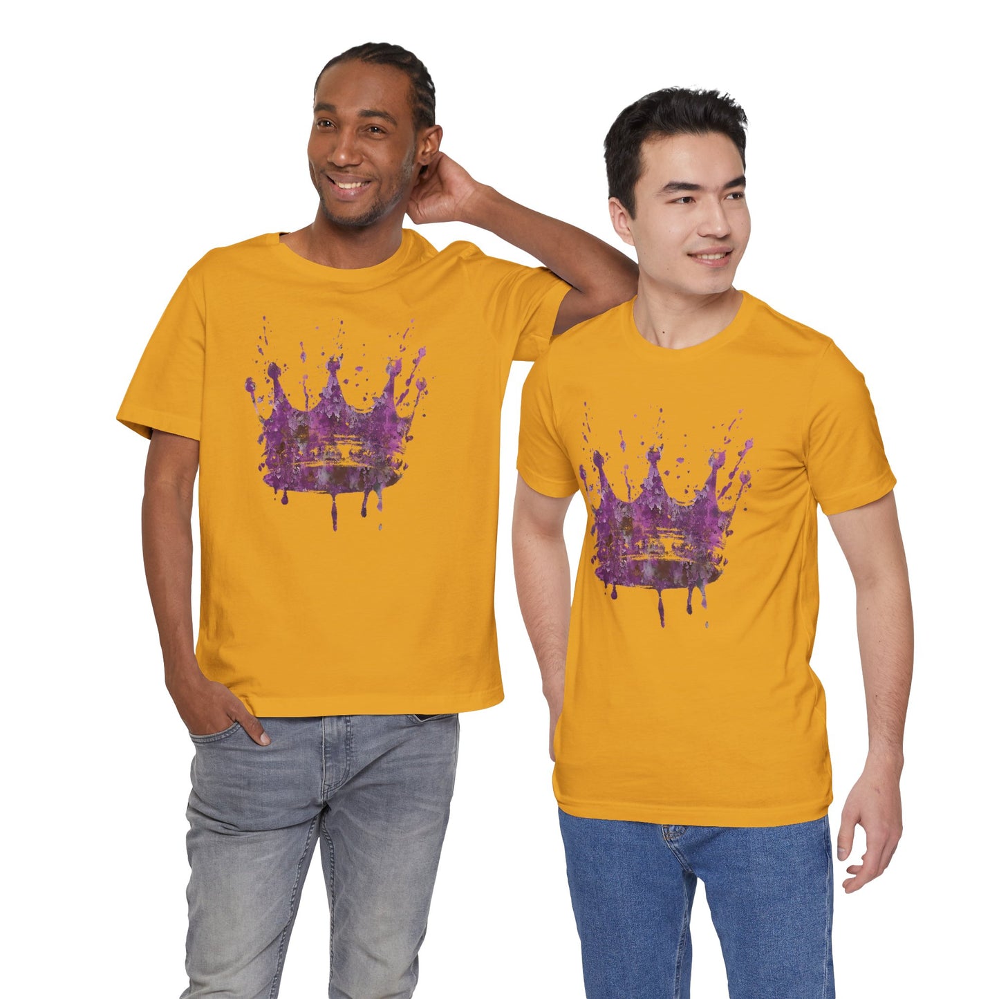 Weathered Kingdom T-Shirt — Watercolor Drip King Crown Graphic Tee
