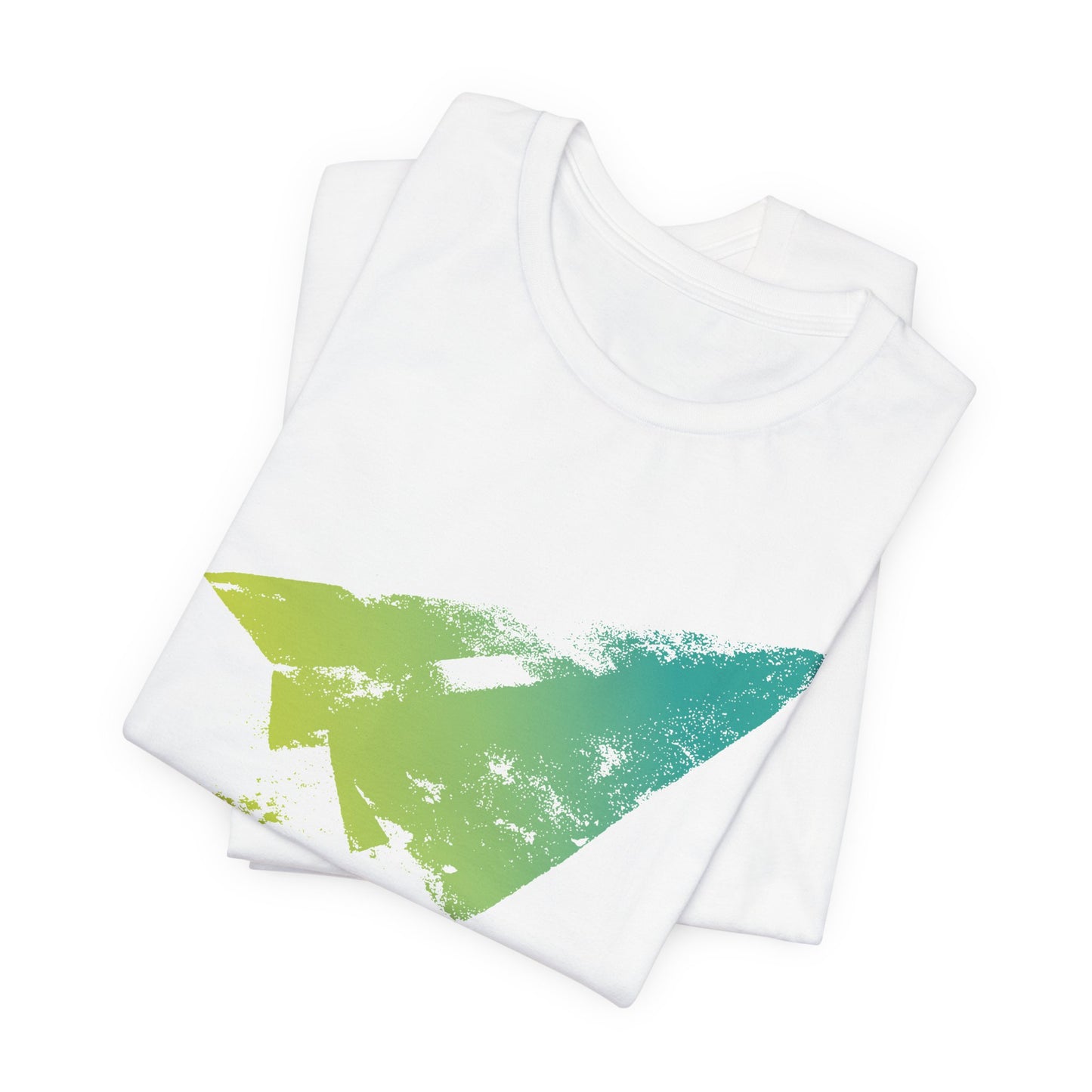 Paper Airplane Graphic Tee — Green Gradient Flight T‑Shirt