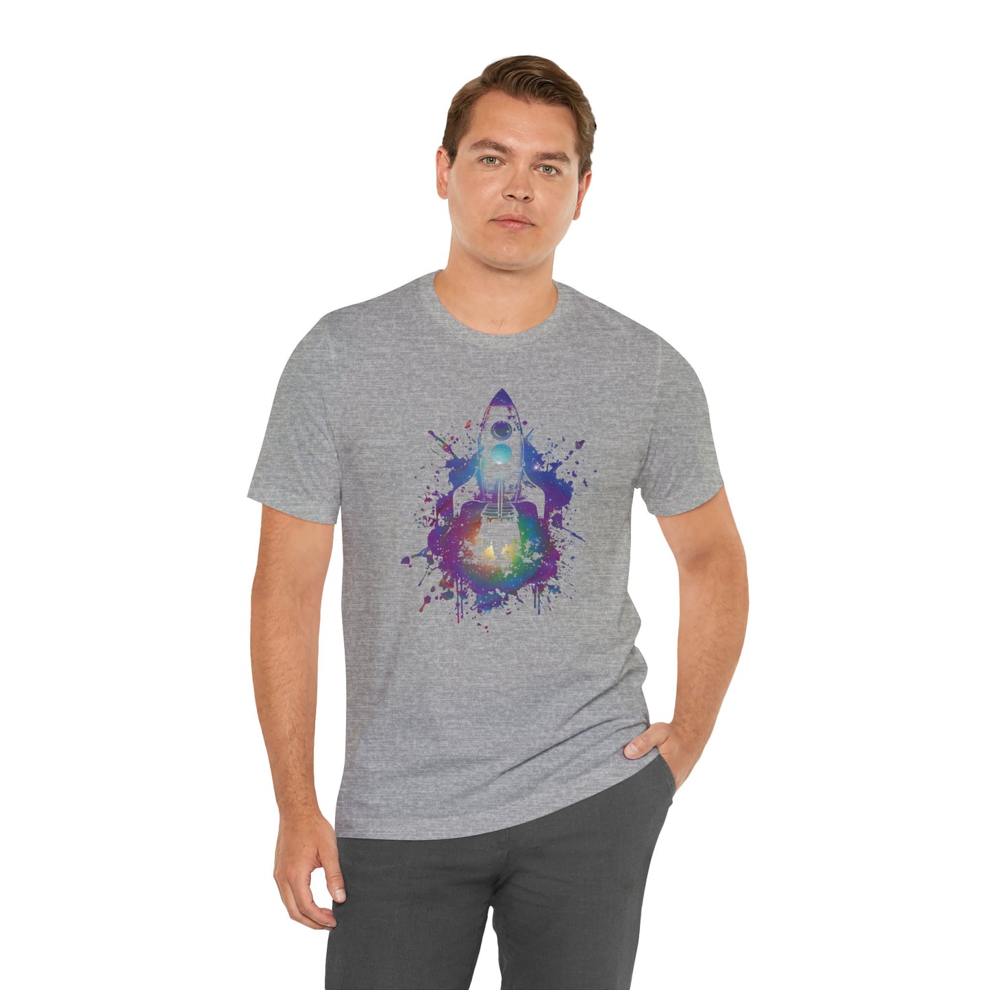 Rocket Ship T-Shirt — Colorful Space Launch Graphic Tee
