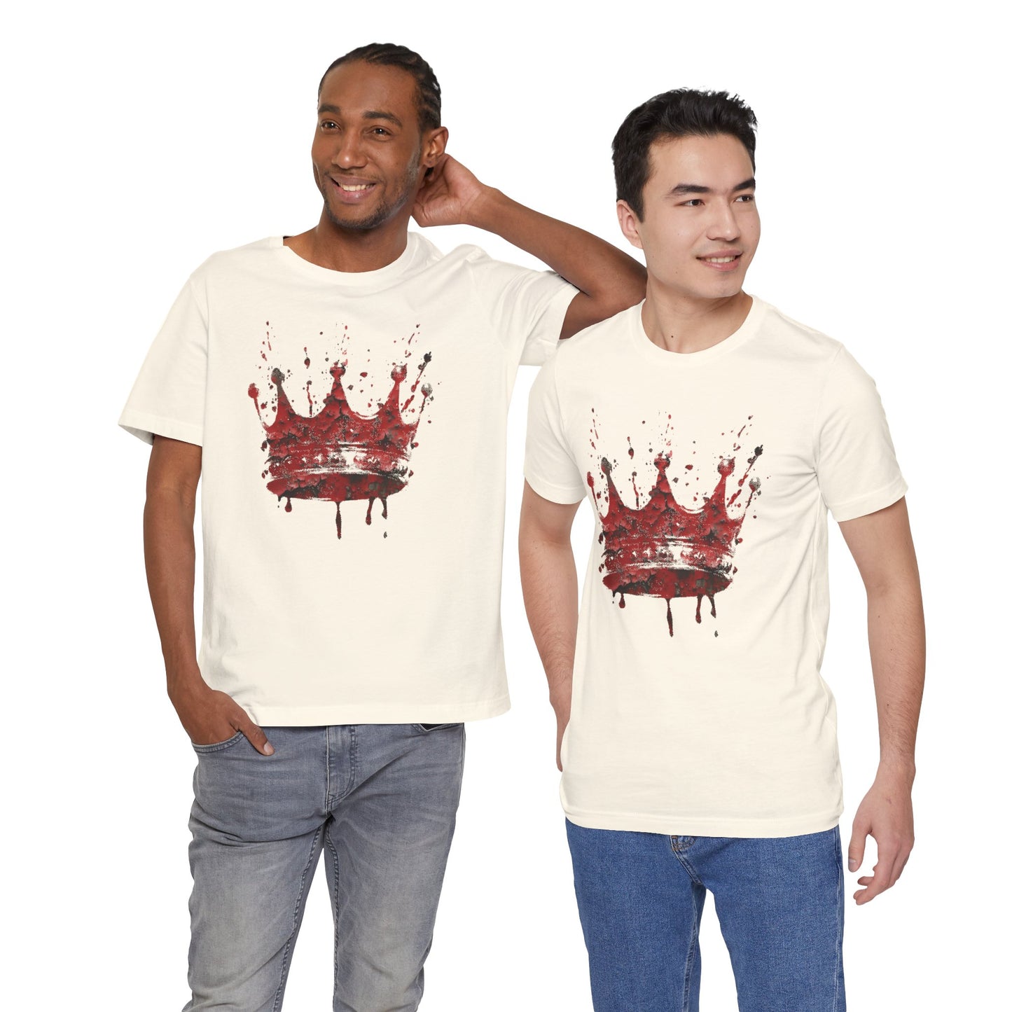 Weathered Kingdom T-Shirt — Watercolor Drip King Crown Graphic Tee