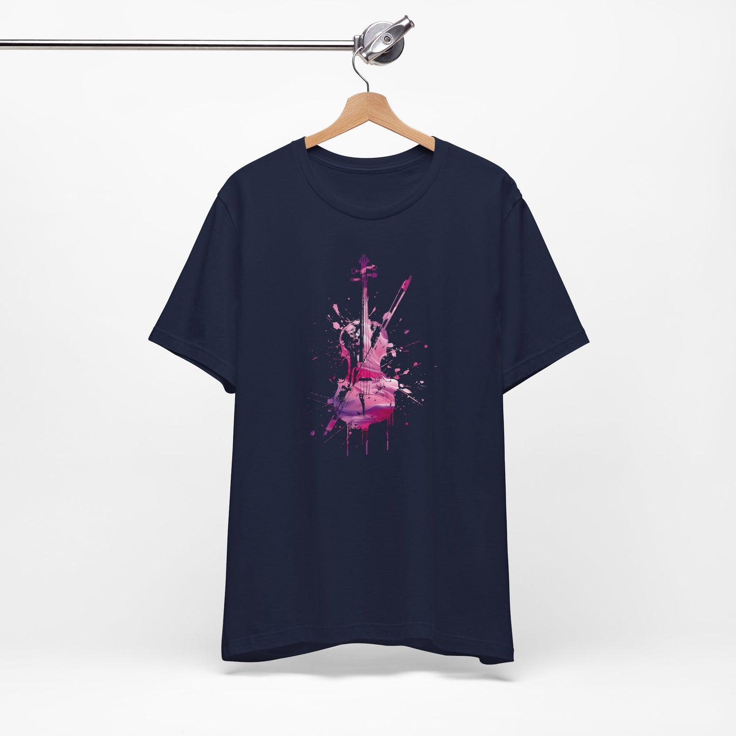 T-Shirt — Pink Watercolor Violin/Cello Graphic Tee