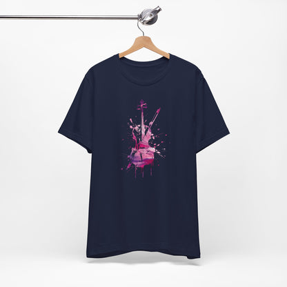 T-Shirt — Pink Watercolor Violin/Cello Graphic Tee