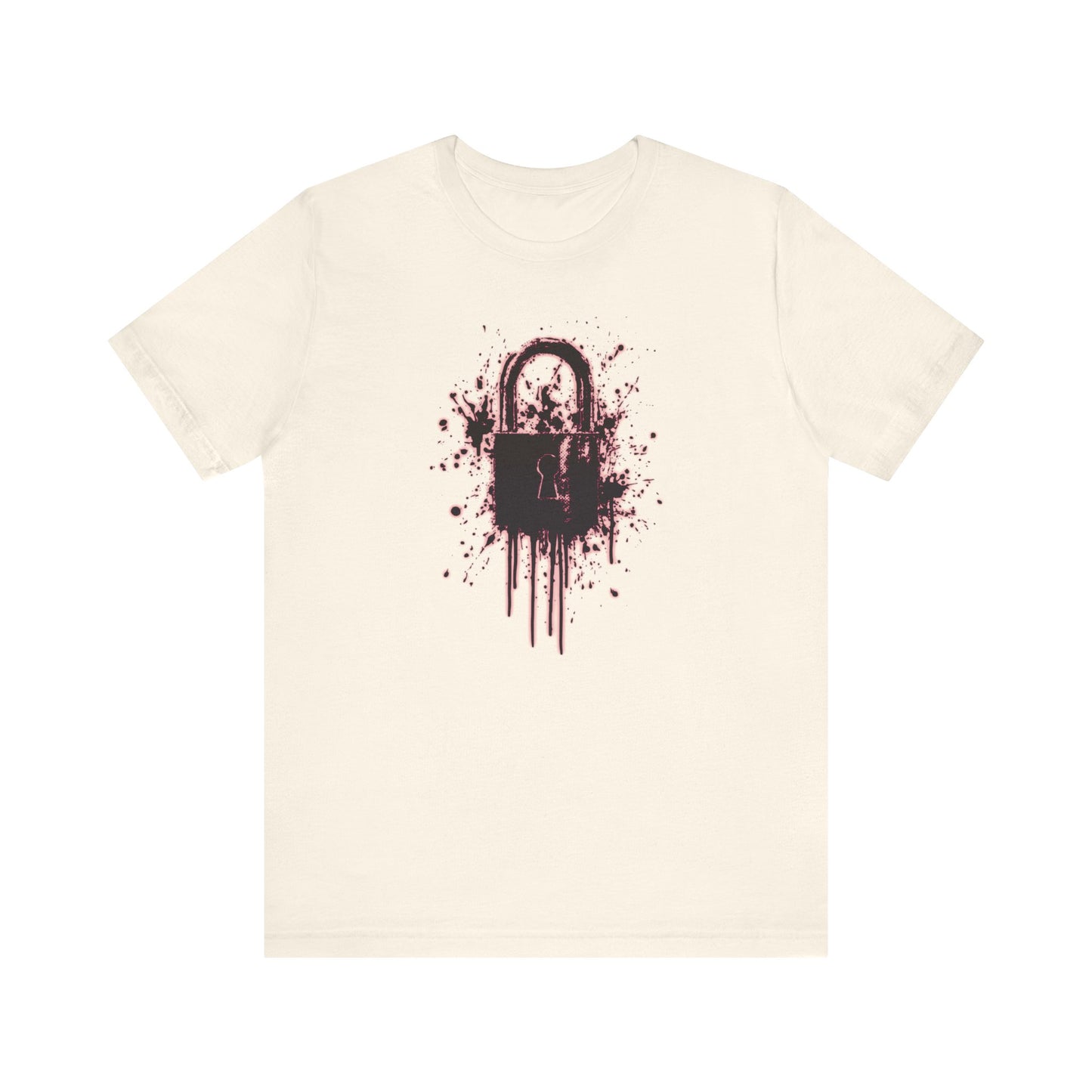 Locked Up Graphic Tee — Dark Splatter Lock Design