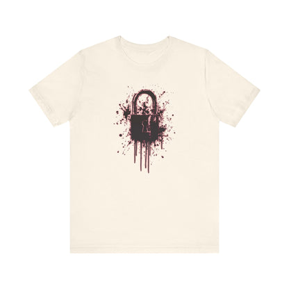 Locked Up Graphic Tee — Dark Splatter Lock Design