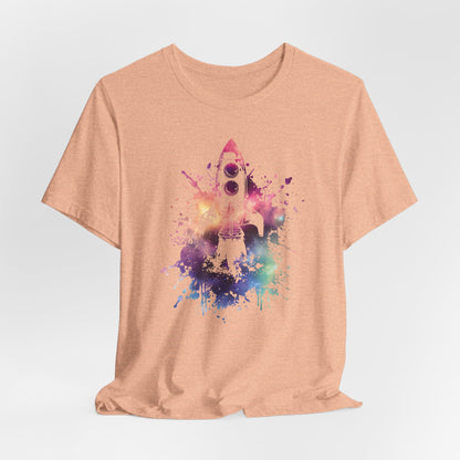 Rocket Ship T-Shirt — Colorful Space Launch Graphic Tee