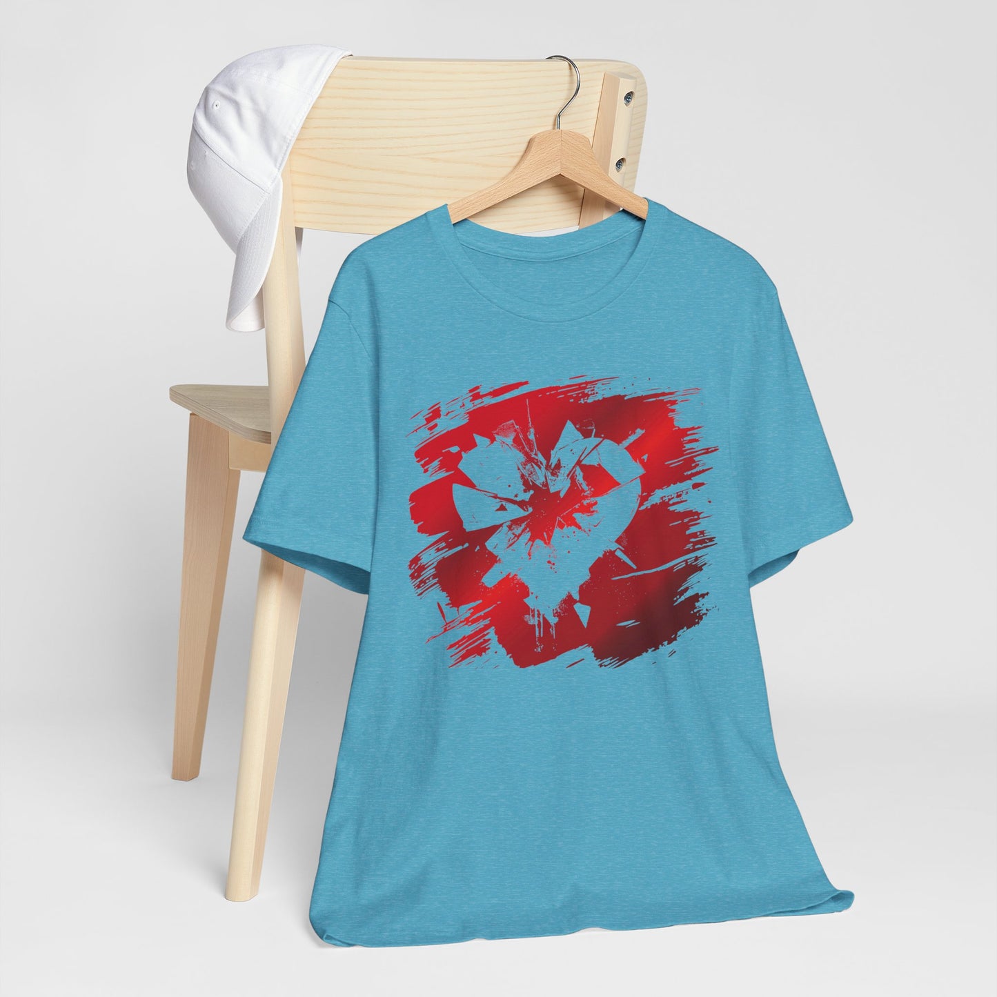 Broken Heart Brushstroke Tee — Distressed Red Heart Graphic Shirt