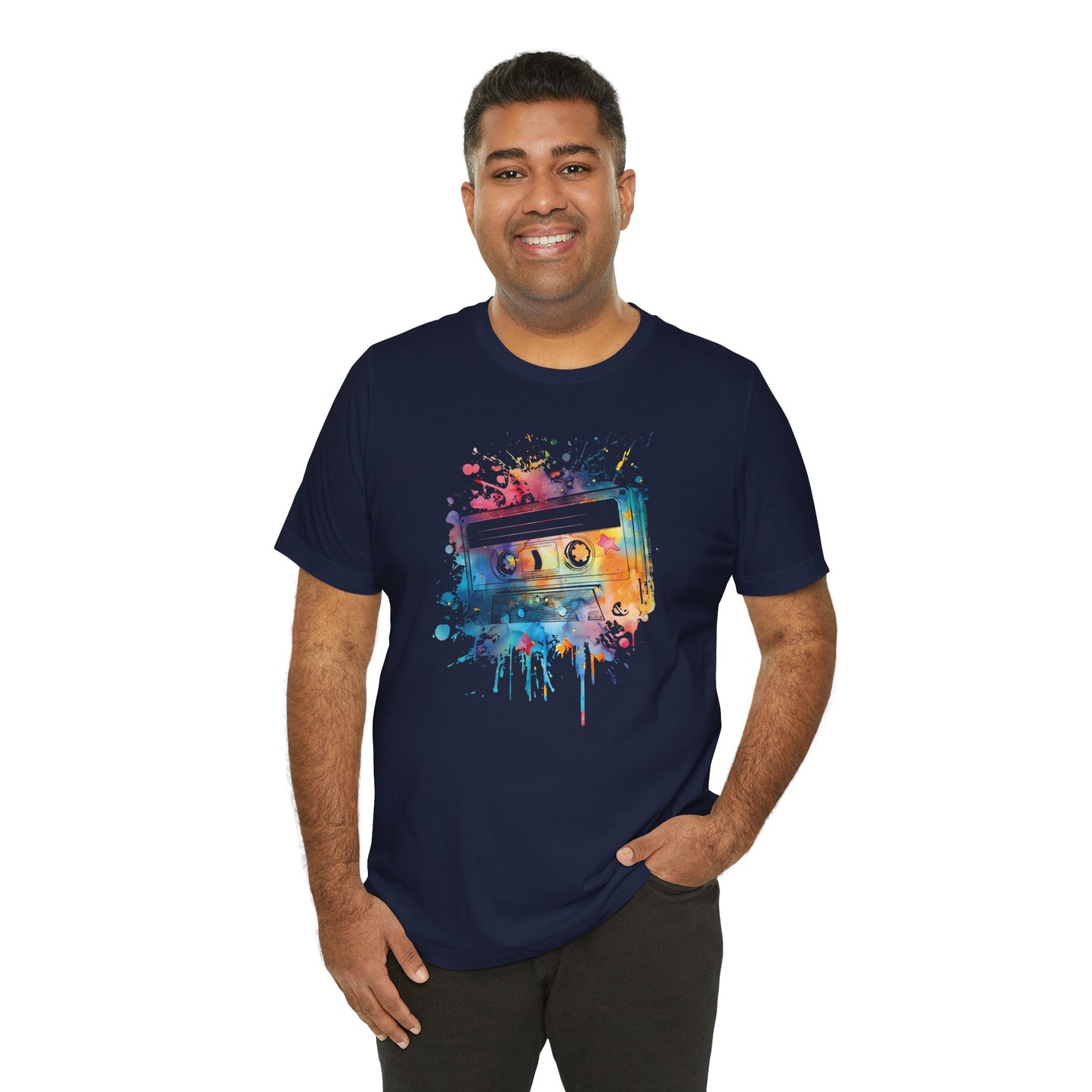 Retro Watercolor Cassette Tape T-Shirt — Vintage Music Tee