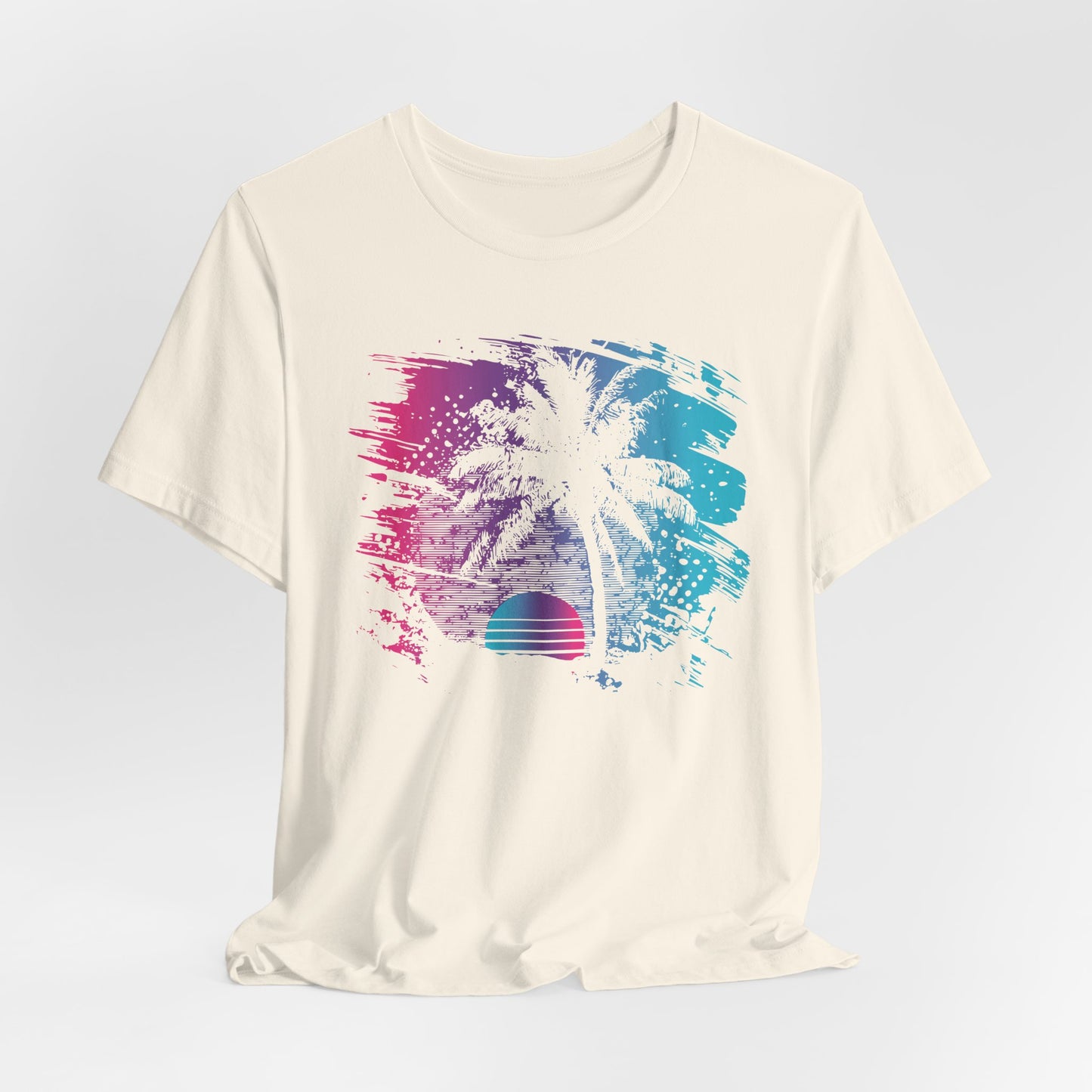 Retro Palm Sunset Tee — Vintage Beach Palm Tree T-Shirt