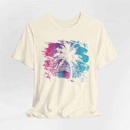 Retro Palm Sunset Tee — Vintage Beach Palm Tree T-Shirt