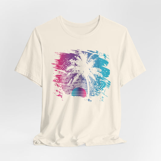 Retro Palm Sunset Tee — Vintage Beach Palm Tree T-Shirt