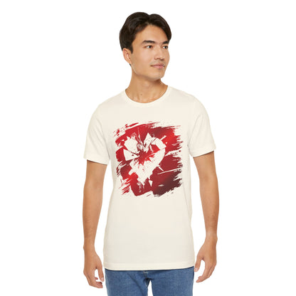 Broken Heart Brushstroke Tee — Distressed Red Heart Graphic Shirt