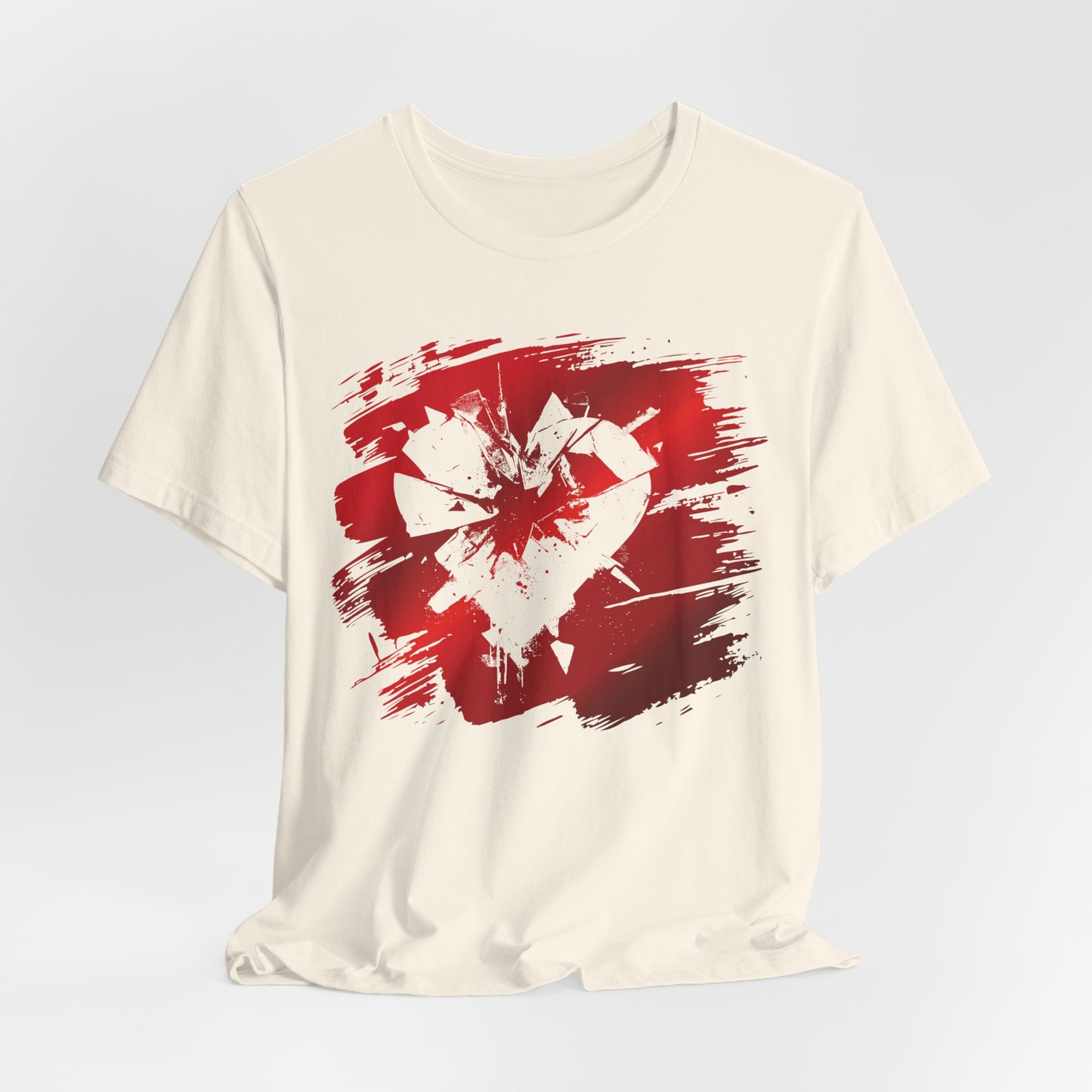 Broken Heart Brushstroke Tee — Distressed Red Heart Graphic Shirt