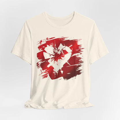 Broken Heart Brushstroke Tee — Distressed Red Heart Graphic Shirt