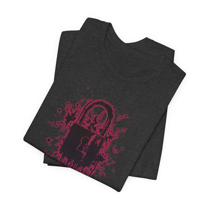 Locked Up Graphic Tee — Dark Splatter Lock Design