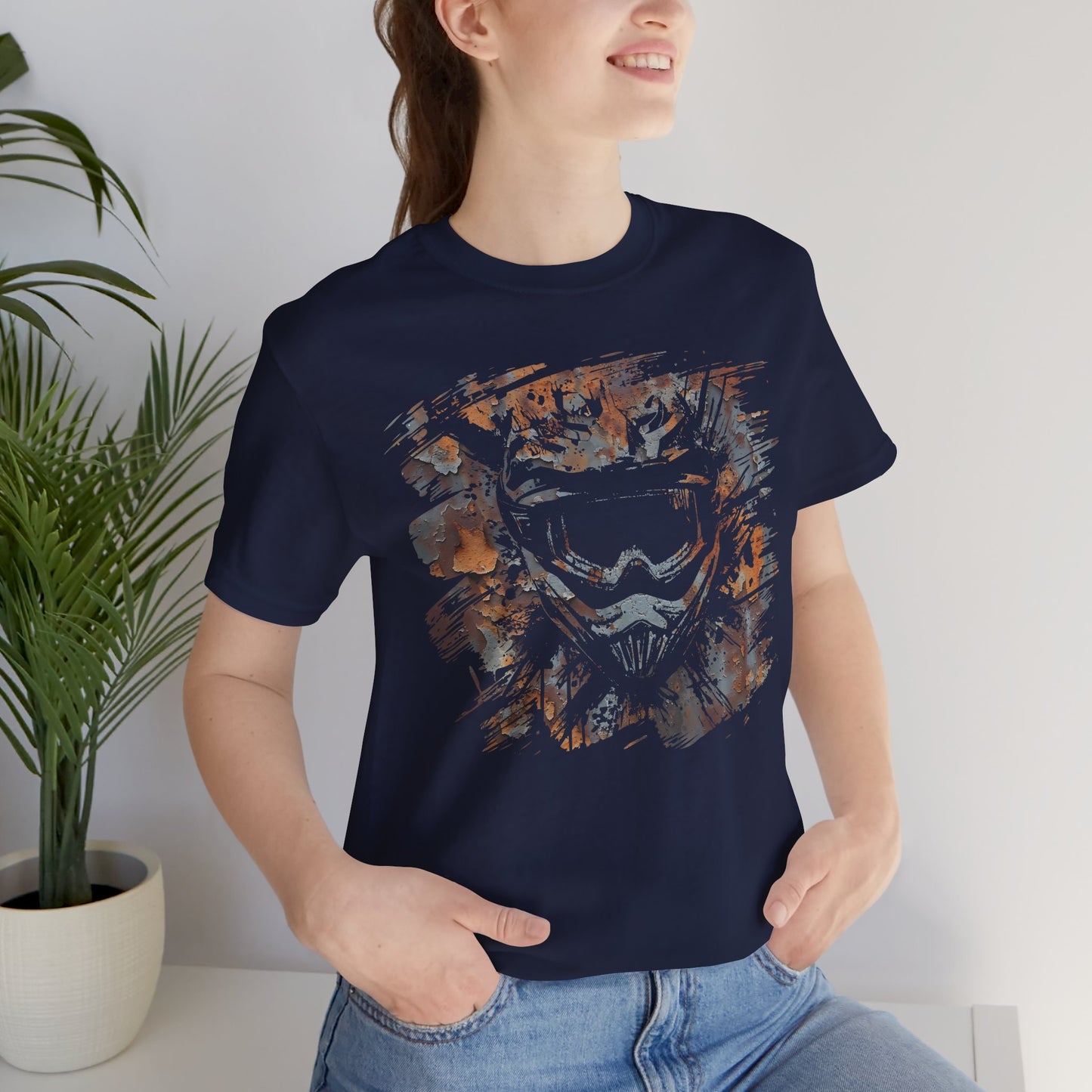 Motorcross Helmet T-Shirt — Distressed Brushstroke Animal Graphic Tee